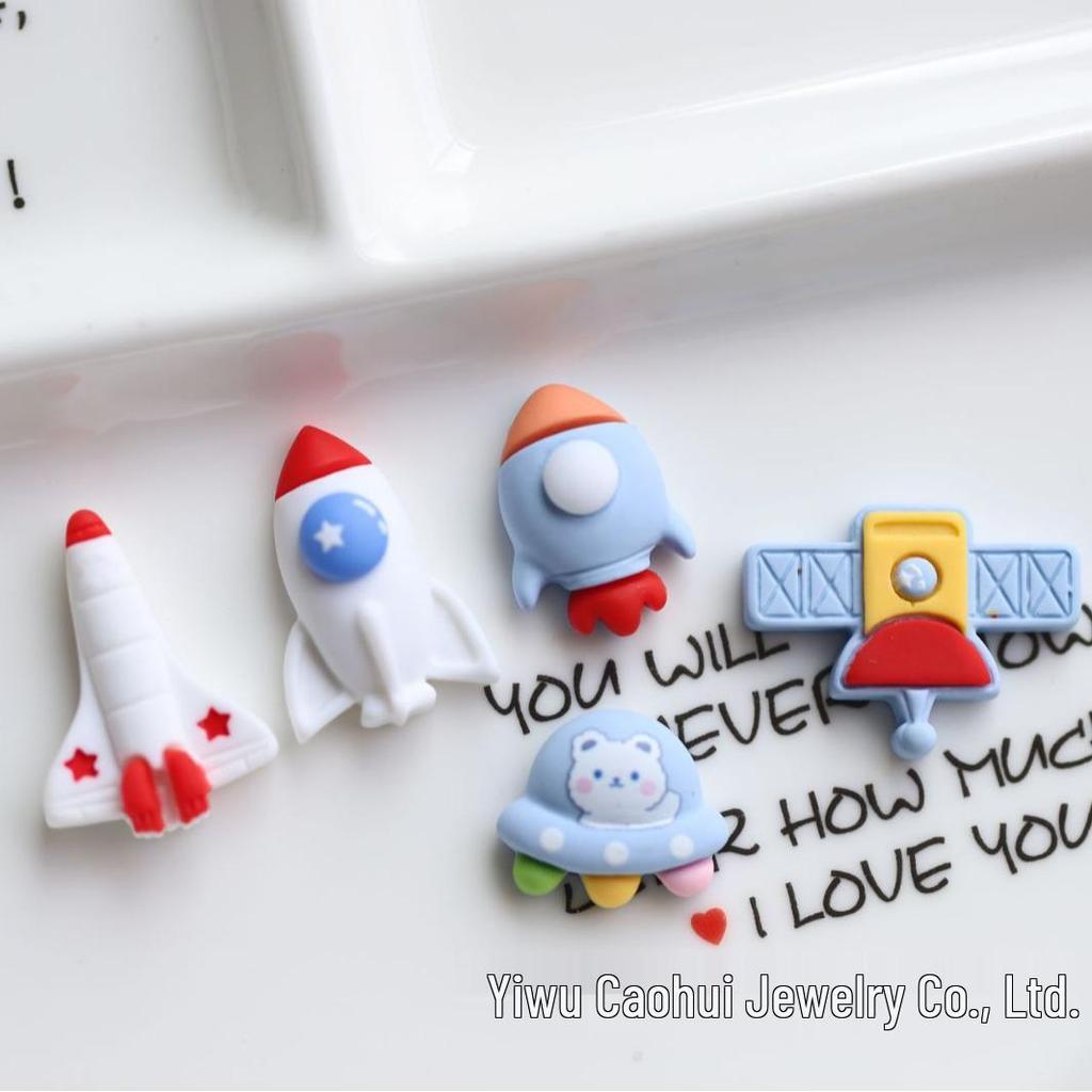 Space Astronaut DIY Resin Ornament: Rocket, Earth, Satellite, Water Cup, Cartoon Sticker Set