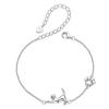 Silver Bracelet with a Cute Cat and Paw, 925 Silver