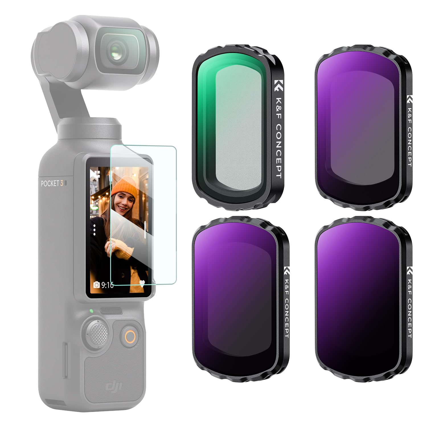 

Набір концептуальних лінзових фільтрів для DJI OSMO Pocket 3 Black Mist ND16 ND64 Ефектний фільтр Магнітний знімний Легкий в установці Оптичне скло AGC Нанопокриття