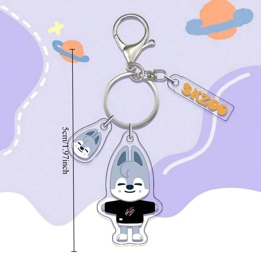 SKZ KPOP STAY peripheral keychain pendant acrylic double-sided pendant, trendy play hanging keychain pendantFan gifts