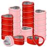 24pcs Small Heart-shaped Tin Boxes with Lid and Window Kit Organizer Candies Jewelry Gift Tin Cans Metal Empty Box Clead Lid