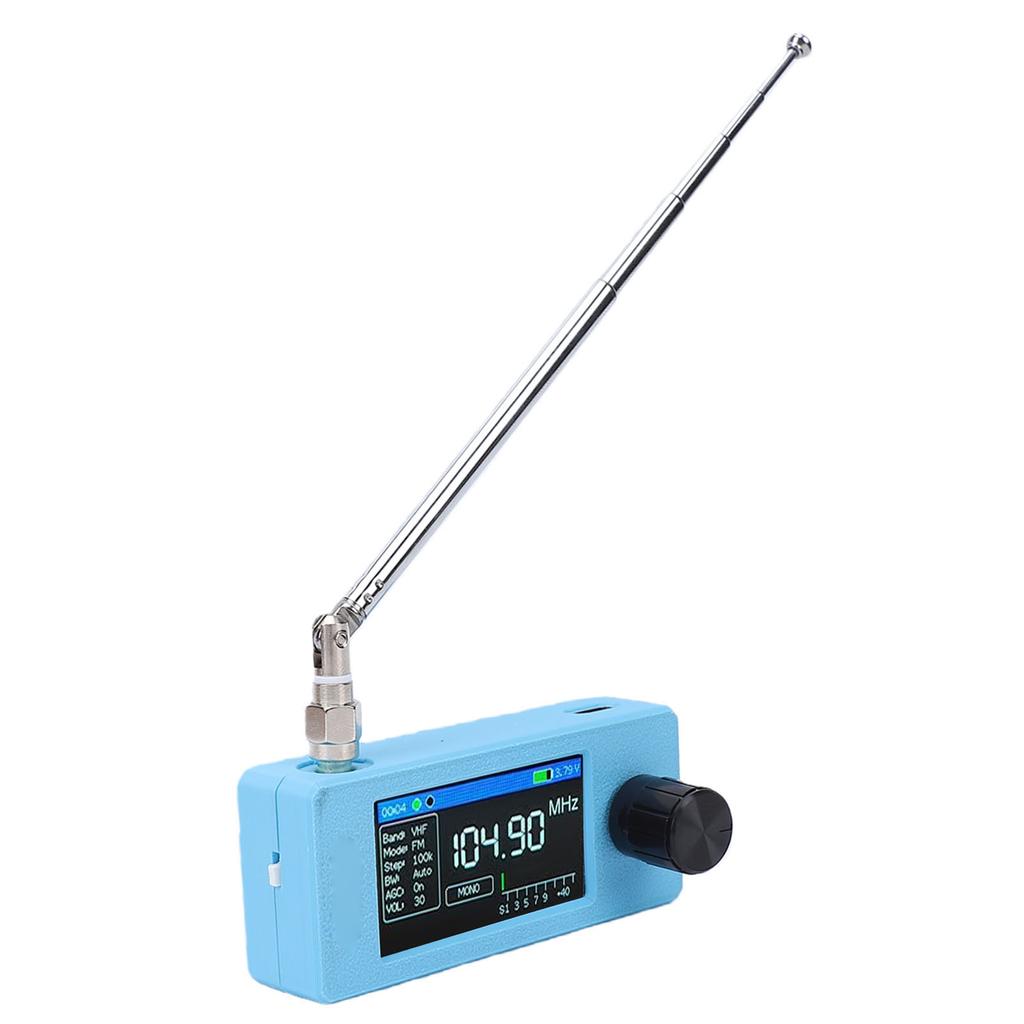 Mini Radio Receiver 1.9 Inch IPS Color Screen Portable AM FM LSB USB All Band Receiver for Travel Hiking Camping
