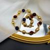 Vintage Fashionable Versatile High-end Colorful Glass Contrasting Collarbone Necklace