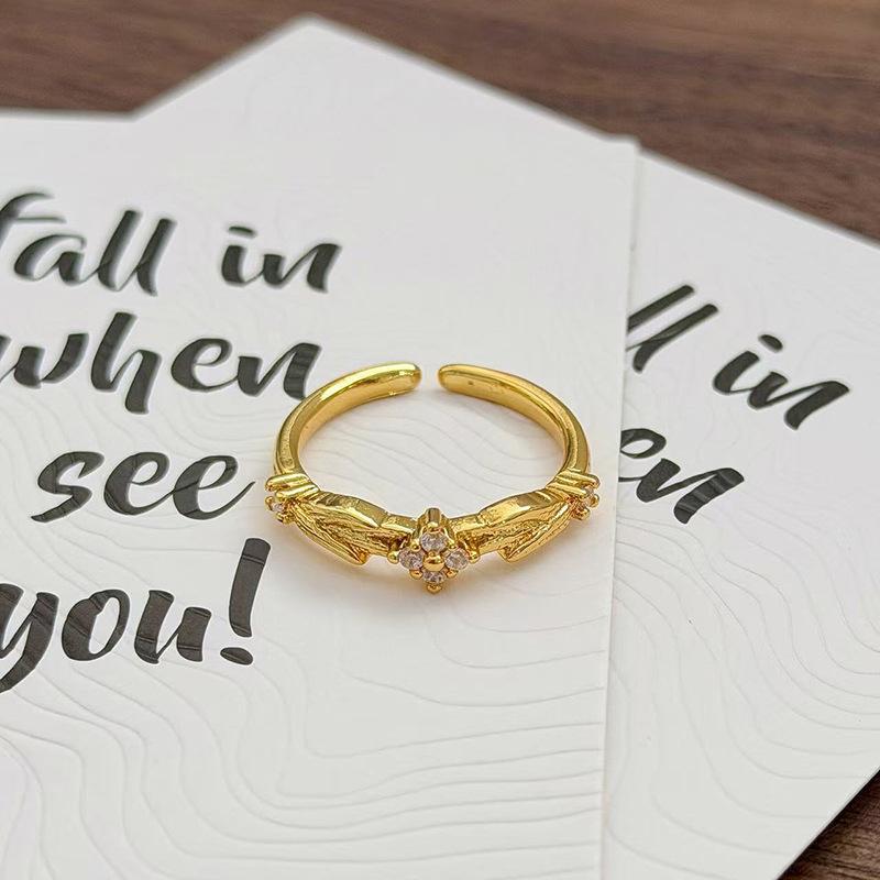 Medieval Vintage Simple Plain Ring Narrow Version French Retro Brushed Ring Irregular Geometric Personality Ring Woman