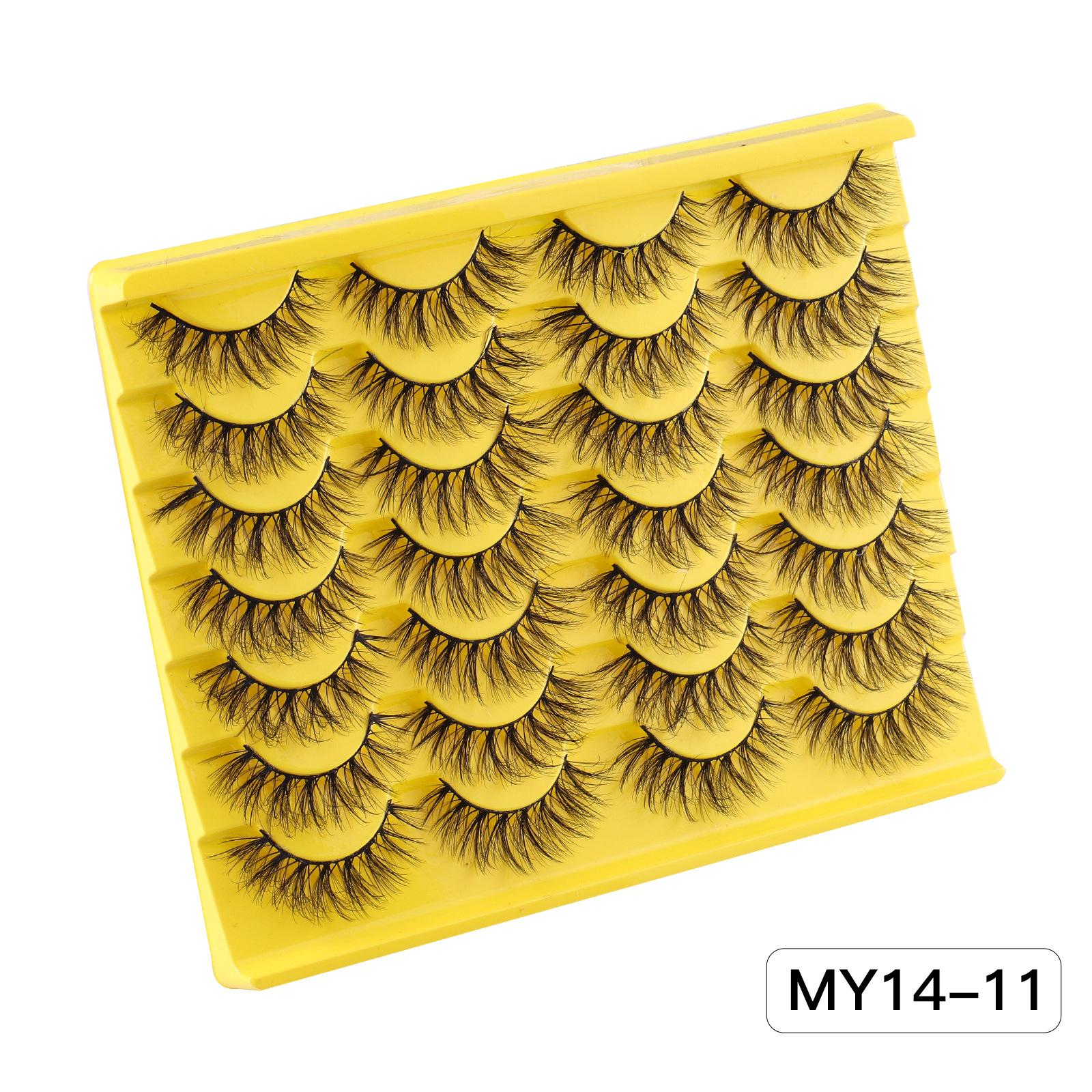 

High Imitation Mink Hair False Eyelashes 14 Pairs Daily Makeup Thick Curled Eyelashes