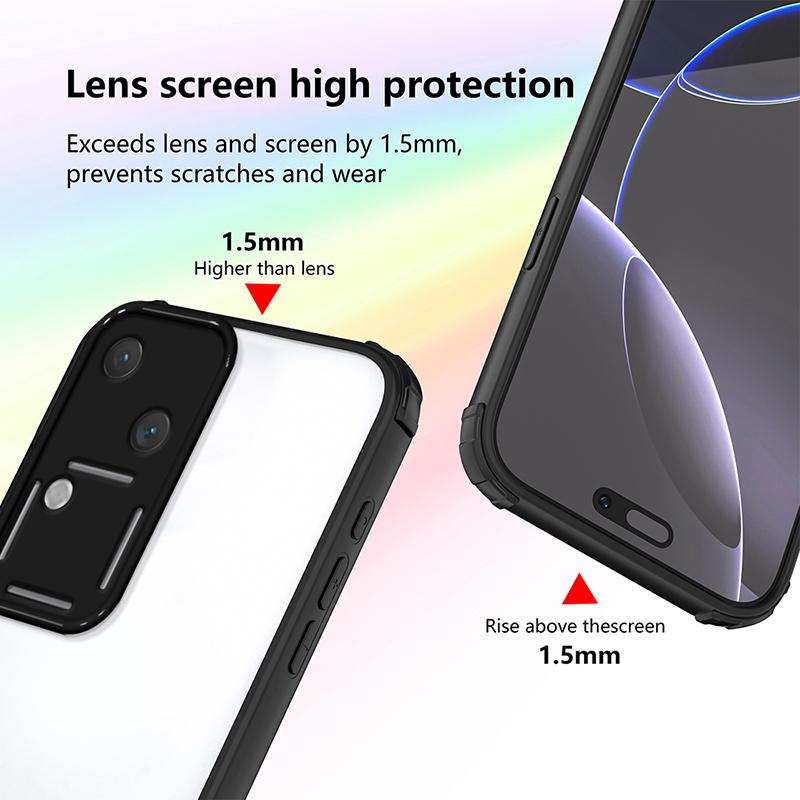 Luxury Anti Fall Transparent Case for Vivo S18 Pro IQOO Z10X Z10 Lite T1X T3 Lite T4X T4 Lite Heavy Duty Drop Protection Cover