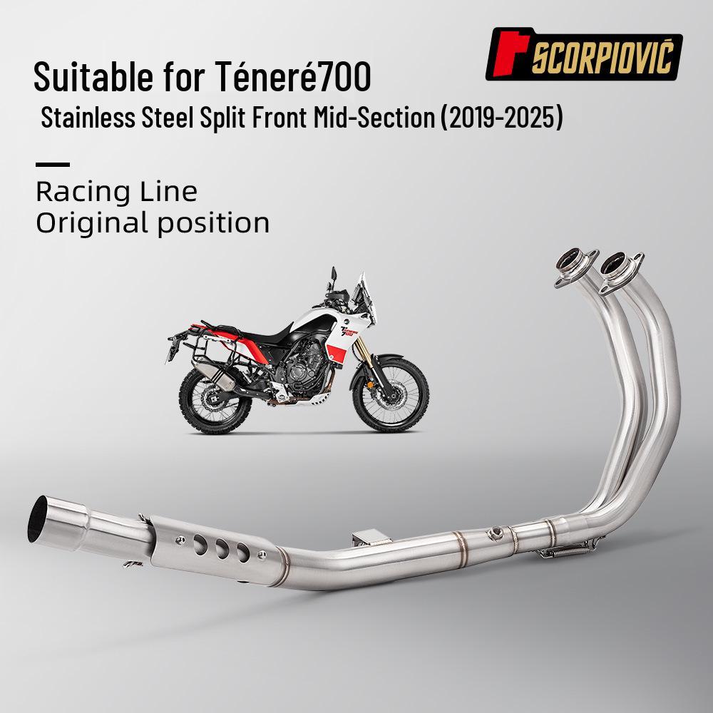 Stainless Steel Exhaust Pipe for Tenere700 (2019-2025) - Middle & Front Sections