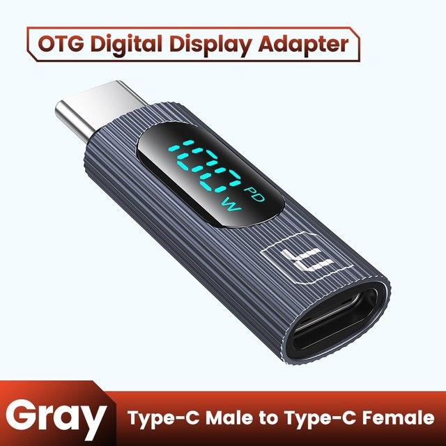 Type-C Rotating Type-C Female 100W Digital Super Fast Charging Multi Color Adapter