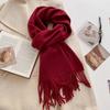 30*180cm Wool Scarf Women Luxury Solid Color Winter Warm Fashion Scarves Tassel Shawls Pashmina Lady Soft Wraps