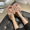 Damen Sommer Süße Große Schleife Sandalen und Hausschuhe Oberbekleidung Net Red Ins Tide Wild One-Word Drag Dickbesohlte Eva Hausschuhe