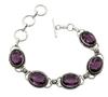 Amethyst Gemstone Silver Plated Handmade Bracelet Jewelry BR 30