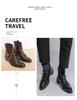 Chelsea Martin Men's High-Top Patent Leather Boots with Pointed Toe, British Style, Zipper, and Height Increasing Feature for Autumn/Winter.