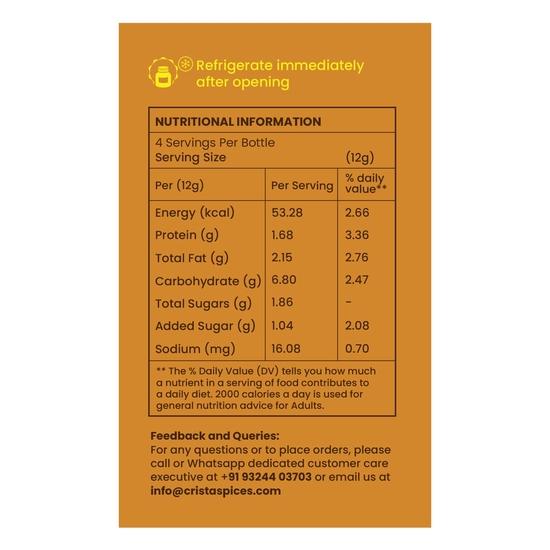 CRISTA Creamy Paneer Makhani Mixed Spice Blend | North Indian | Creamy | Zero Added Colours | Ready To Use | No Onion | No Garlic | Vegan | 50 Gms