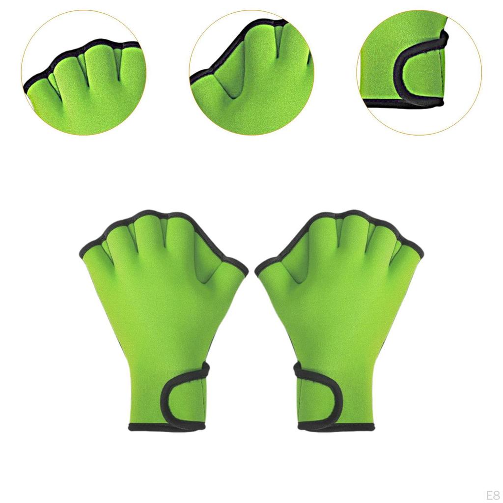 Swim Webbed Gloves Aquatic with Wrist Strap Fingerless Diving for Paddle