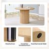 Round Dining Table Made of MDF (100 cm) for 4-6 People: Tabletop (4 Segments) in Light Wood Look, Cylindrical Legs with Metal Support & Velcro.