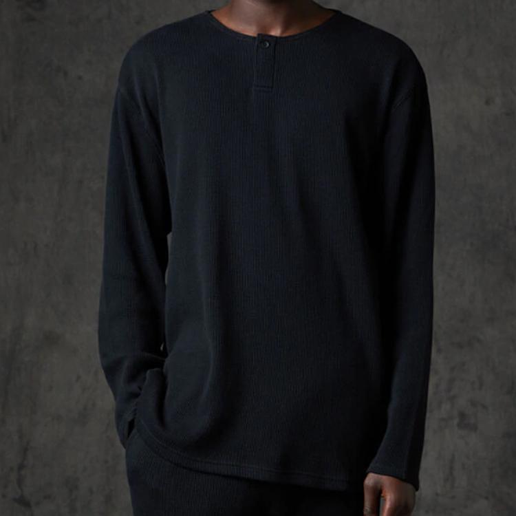 Fear of God Essentials Thermal Long Sleeve Unisex Tops Black FOG-FW20-185