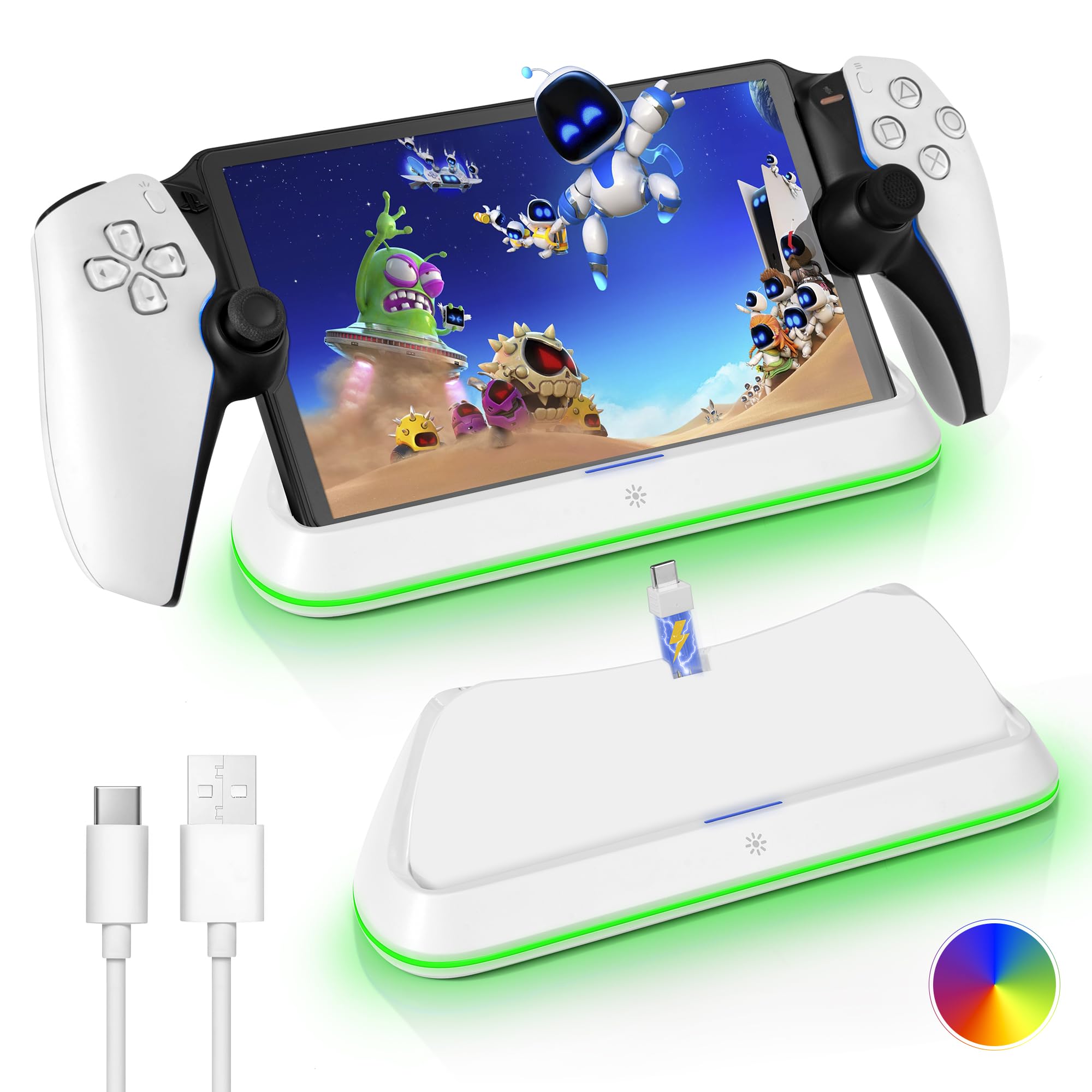 

PS Portal Charging Stand PS Portable Charging Stand Adapter PlayStation Portal Charging Station Charger Quick Charging Dock Dock Protection of Overcharge PS