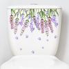 Toilet Lid Decal Self-Adhesive Non-Fading Removable Water-Resistant Plant Flower Theme Toilet Seat Lid Sticker Decor
