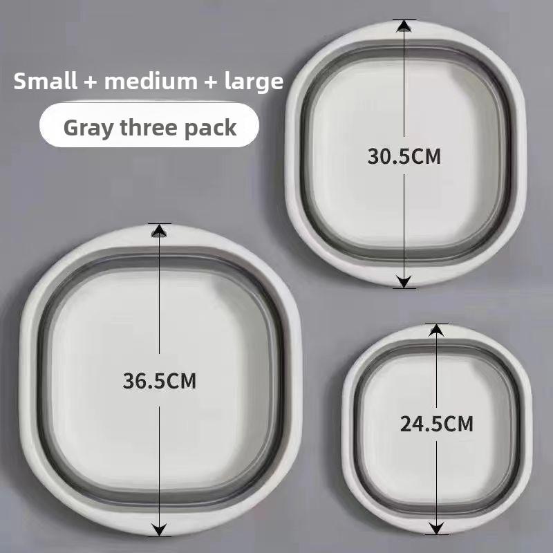 

Большой складной портативный таз для путешествий, использования на открытом воздухе, купания ребенка, идеально подходит для взрослых и студентов S серый