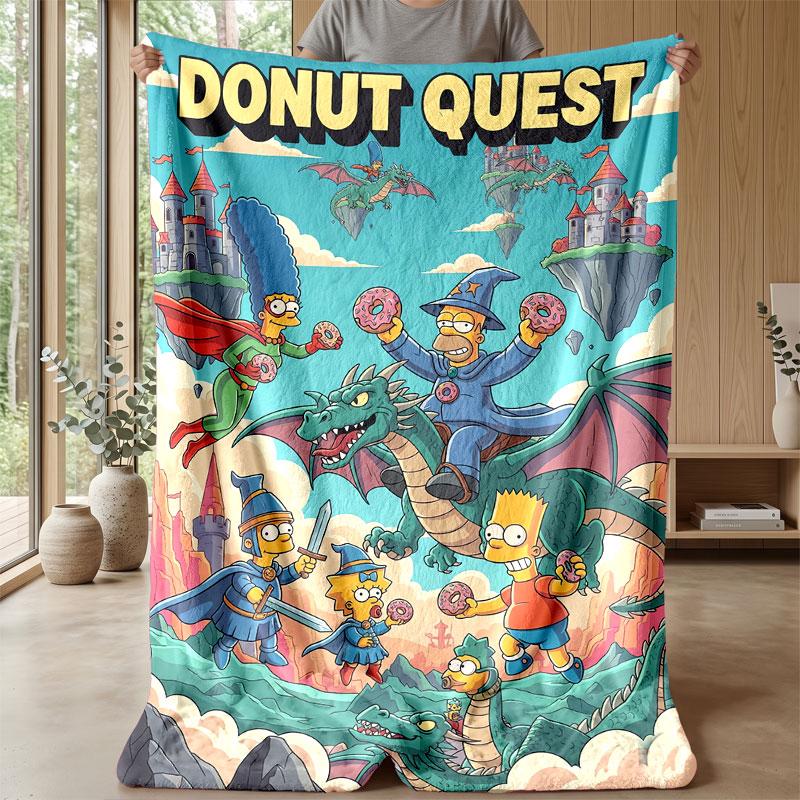 Soft Flannel Blanket Lightweight Cozy Bedroom Living Room CoverThe Simpsons
