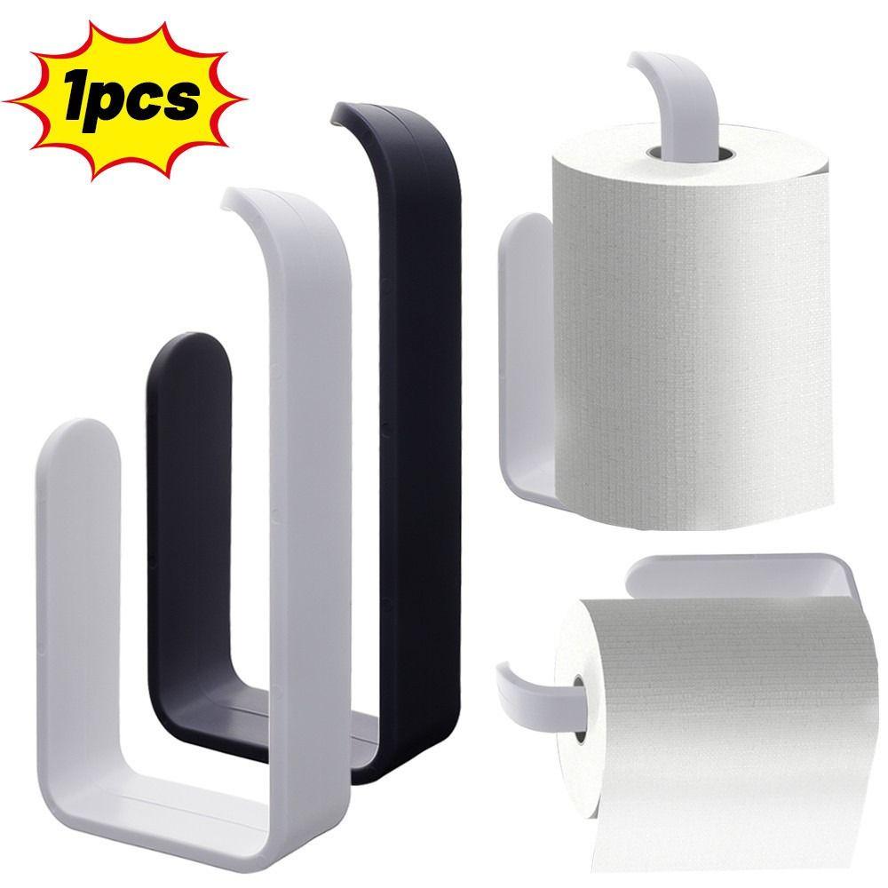 Wall Mounted Tissue Organizing Shelf Self-Adhesive Kitchen Storage Rack Toilet Paper Holder