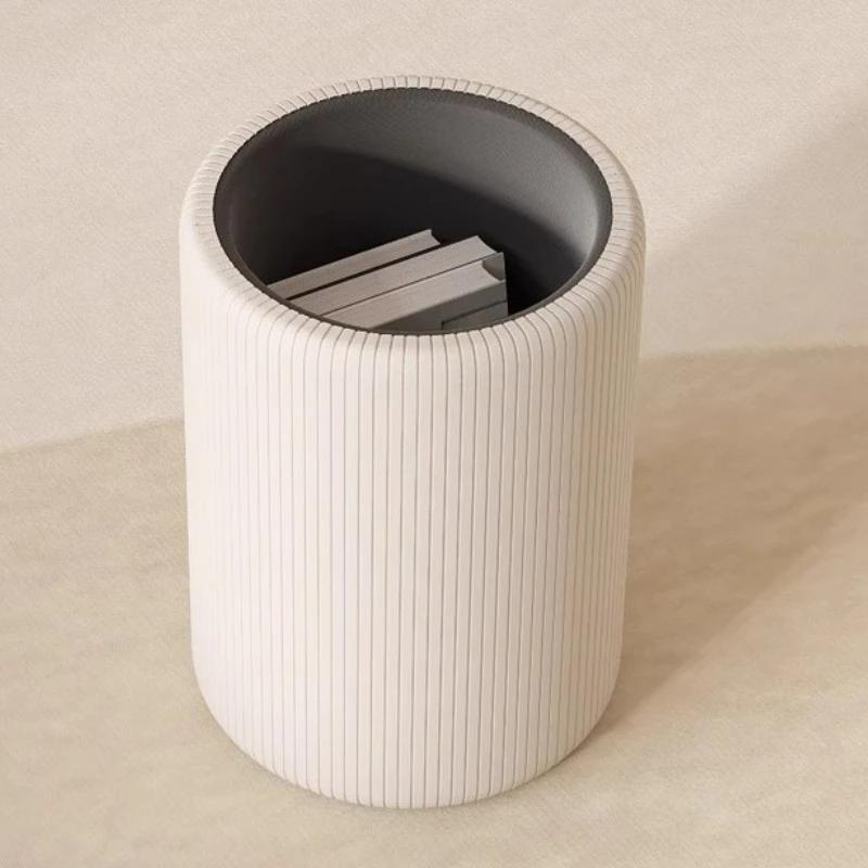 Storage Stool Low Round Modern Makeup Stools Aesthetic Comfortable Single Person Soft Chair Home Living Room Bedroom Furniture