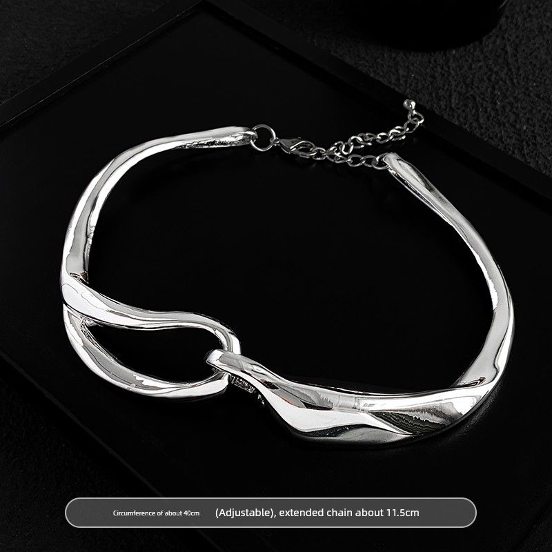 Niche Style Heavy Metal Fashion Wind Female Clavicle Chain Buckle European and American Style Thick Necklace~