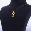 Elegant Initial Letter Stainless Steel Necklace Women Gold Color Alphabet Pendant Necklaces Vintage Waterproof Zircon Gifts