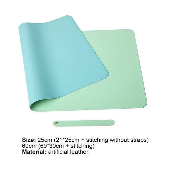 Stain Resistant Mouse Pad Strap Design Faux Leather Decorative Smooth Surface Mouse Cushion for Home