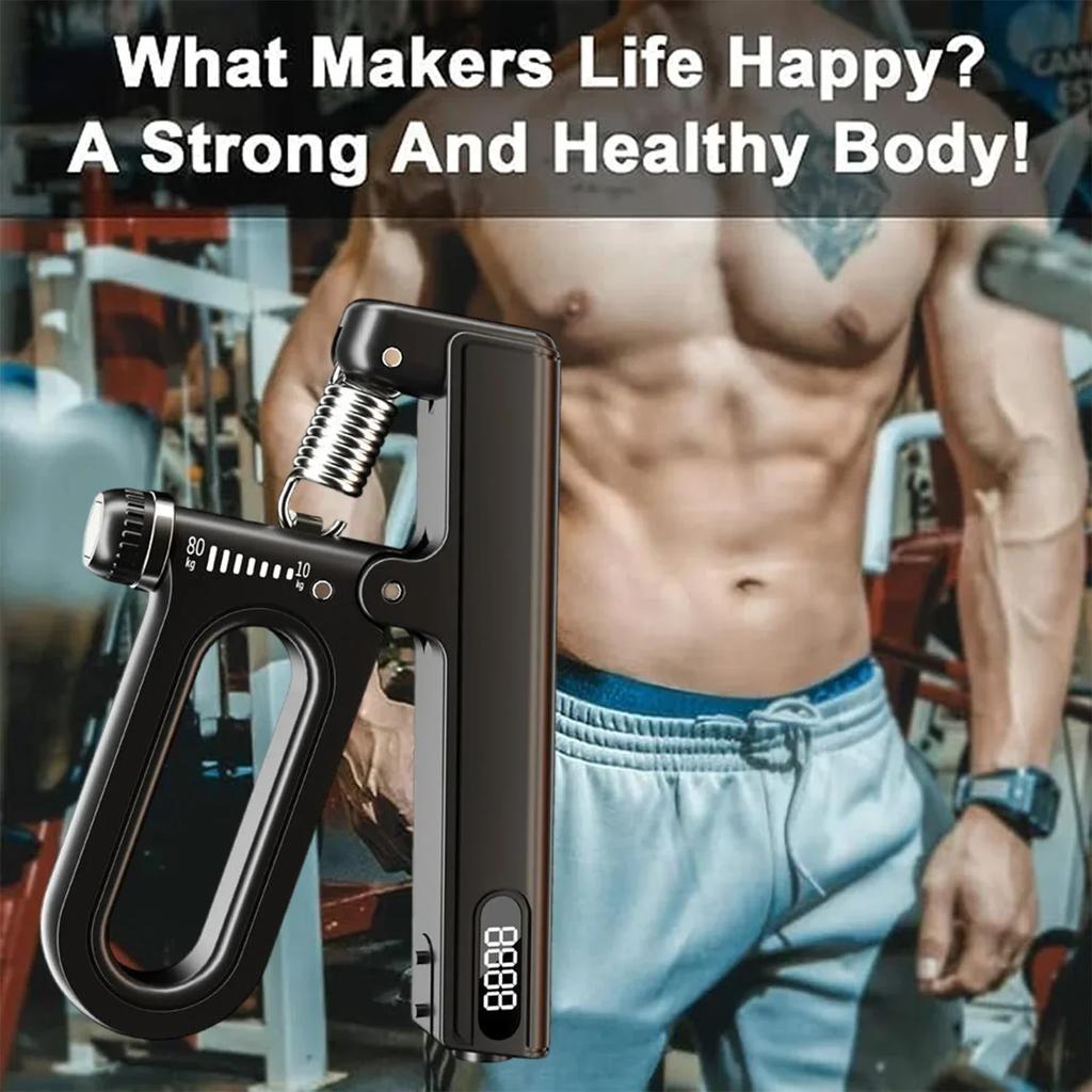 Hand Grip Wrist Strengthener Exerciser with Counter, Adjustable Resistance, Forearm Power Muscle Building Trainer, 22-260lbs