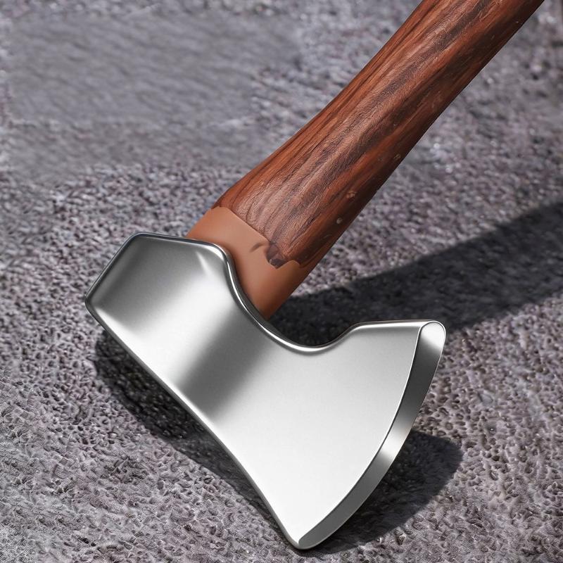 Stainless Steel Sharp Mini Axe Wood Handle Edc Fixed Blade Knife Outdoor Camping Survival Portable Utility Tool