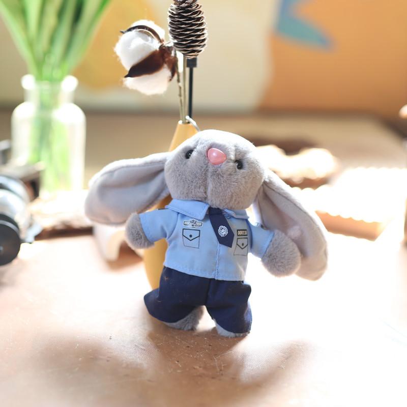

Милый милый дорожный полицейский кролик подвеска плюшевая игрушка пожарный полицейский кролик сумка подвесной брелок кукла 12 cm.