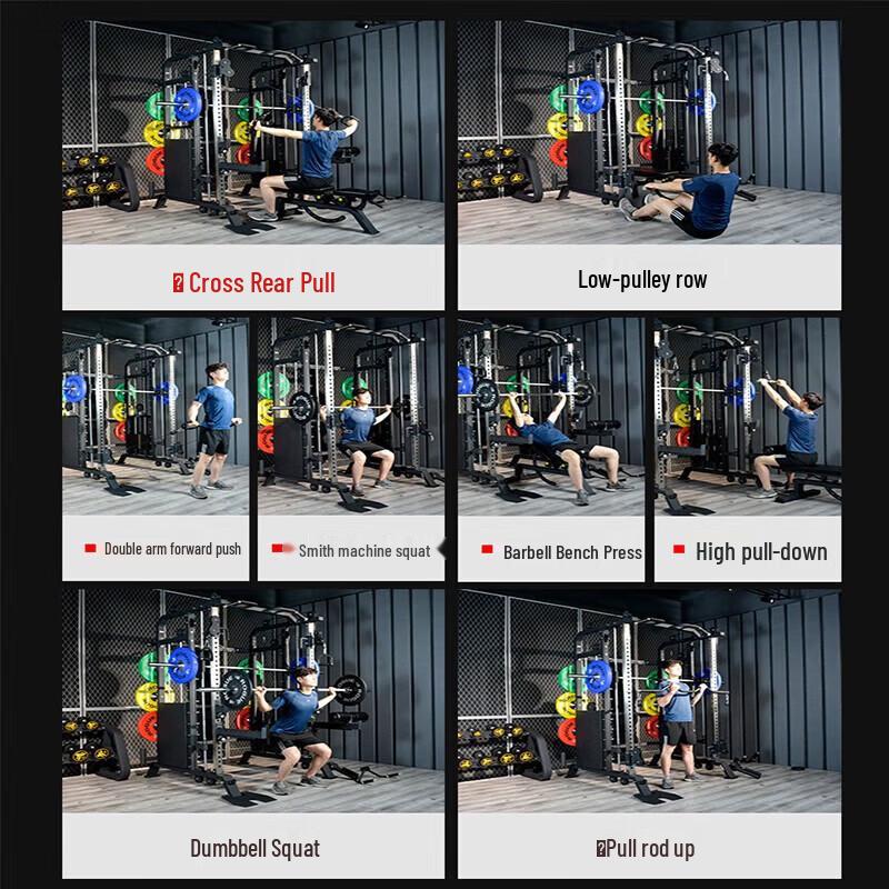 TEZEWA Smith Machine Power Rack All-in-One