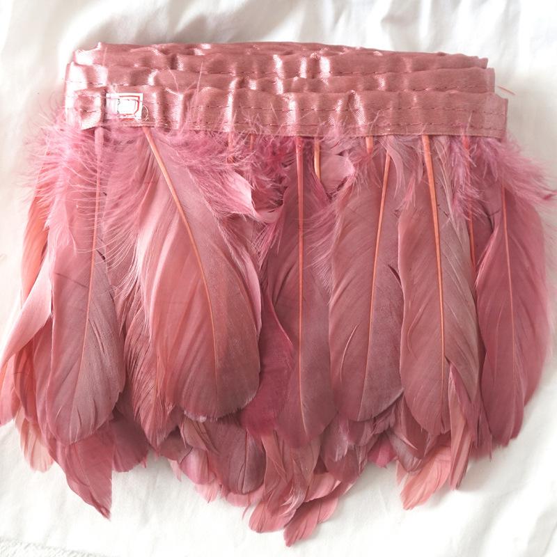 Color Hard Floating Feather Cloth Edge Goose Feather Cloth Strip Diy Feather Flower Skirt Shawl Stage Costume Wing Decoration