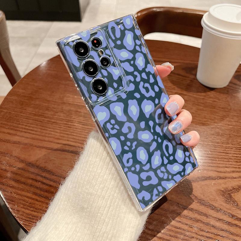 Leopard Print Pattern Phone Case For Samsung Galaxy S26 S25 S24 S23 Ultra S22 Plus S24 S21 FE S25 Edge Clear Silicone Soft Cover
