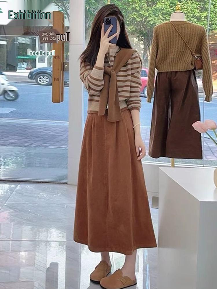 2025 New Women's Early Autumn Skirt Set - Stylish and Trendy Fall Outfit