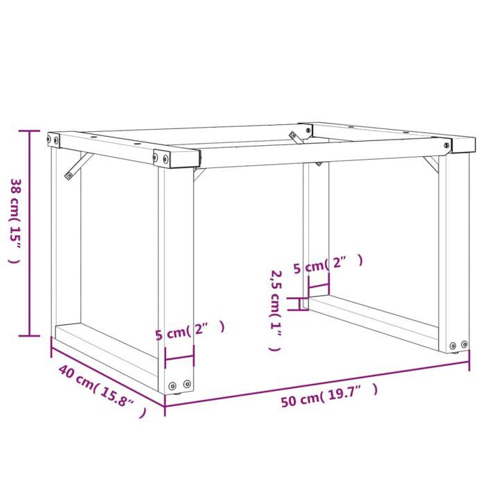 VidaXL Pieds de Table Basse Cadre en O, Pieds de Table d'Appoint, Pieds de Table d'Extrémité Salon Maison Intérieur, 357870