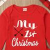 Christmas Newborn Baby Clothes Set Romper Long Pants Beanie Hat