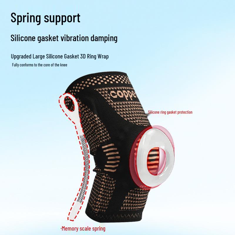 Copper-Infused Silicone Knee Pads for Cycling, Mountaineering, and Basketball