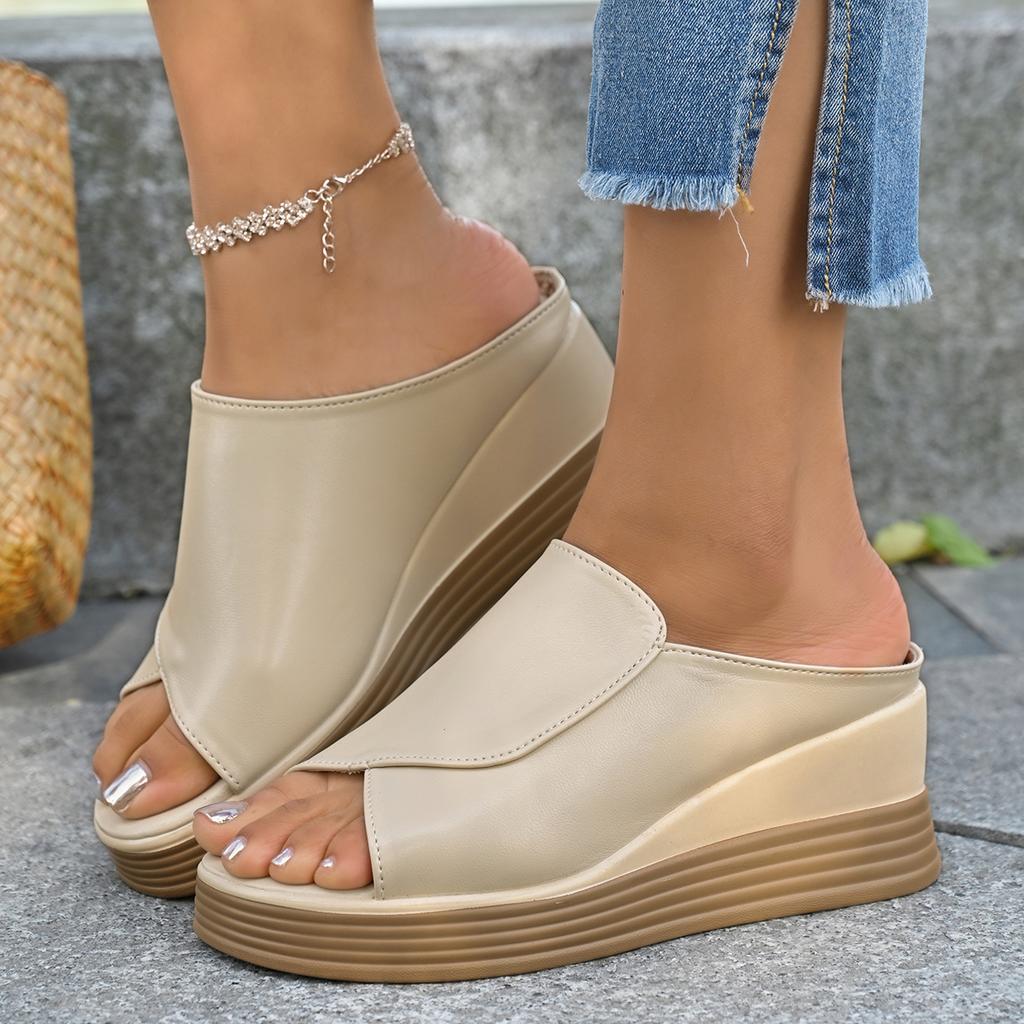 Shoes for Women 2025 Hot Sale Square Toe Women's Slippers Summer Open Toe Chain Solid Outdoor Casual Beach Large Size Slippers