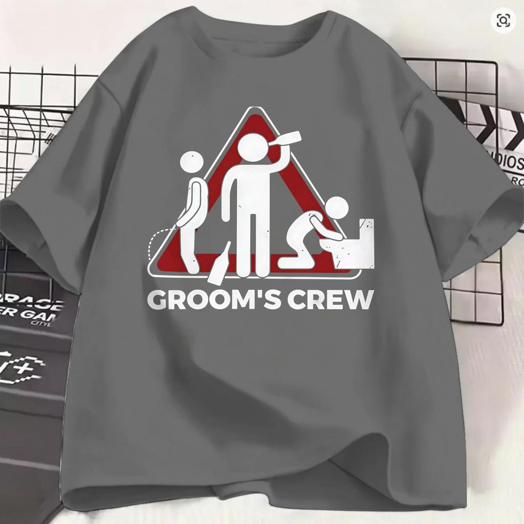 Funny Funny Grooms Crew Tshirts Unisex Crew Neck 100 Cotton T Shirts  Short Sleeve Tees Original Clothing
