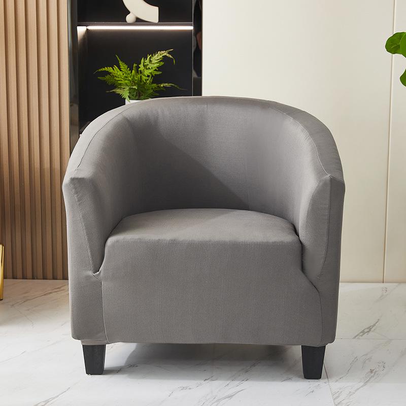 

Elastic Solid Color Semicircular Sofa Chair Cover for Cafes, Hotels, and Lounges One Size
