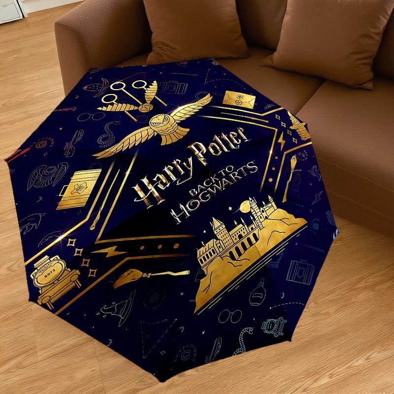 1 ks deštníku Hogwarts Harry Potter - 8 žeber vyztužený, automatické otevírání, lehký a odolný, roztomilý módní doplněk pro venkovní použití, D2699