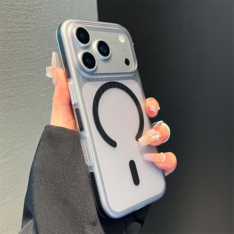 

Corrugated Stripe Transparent Magnetic Acrylic For Magsafe Case For iPhone 17 Air 16 Plus 15 14 13 Pro Max Shockproof Hard Cover iPhone17