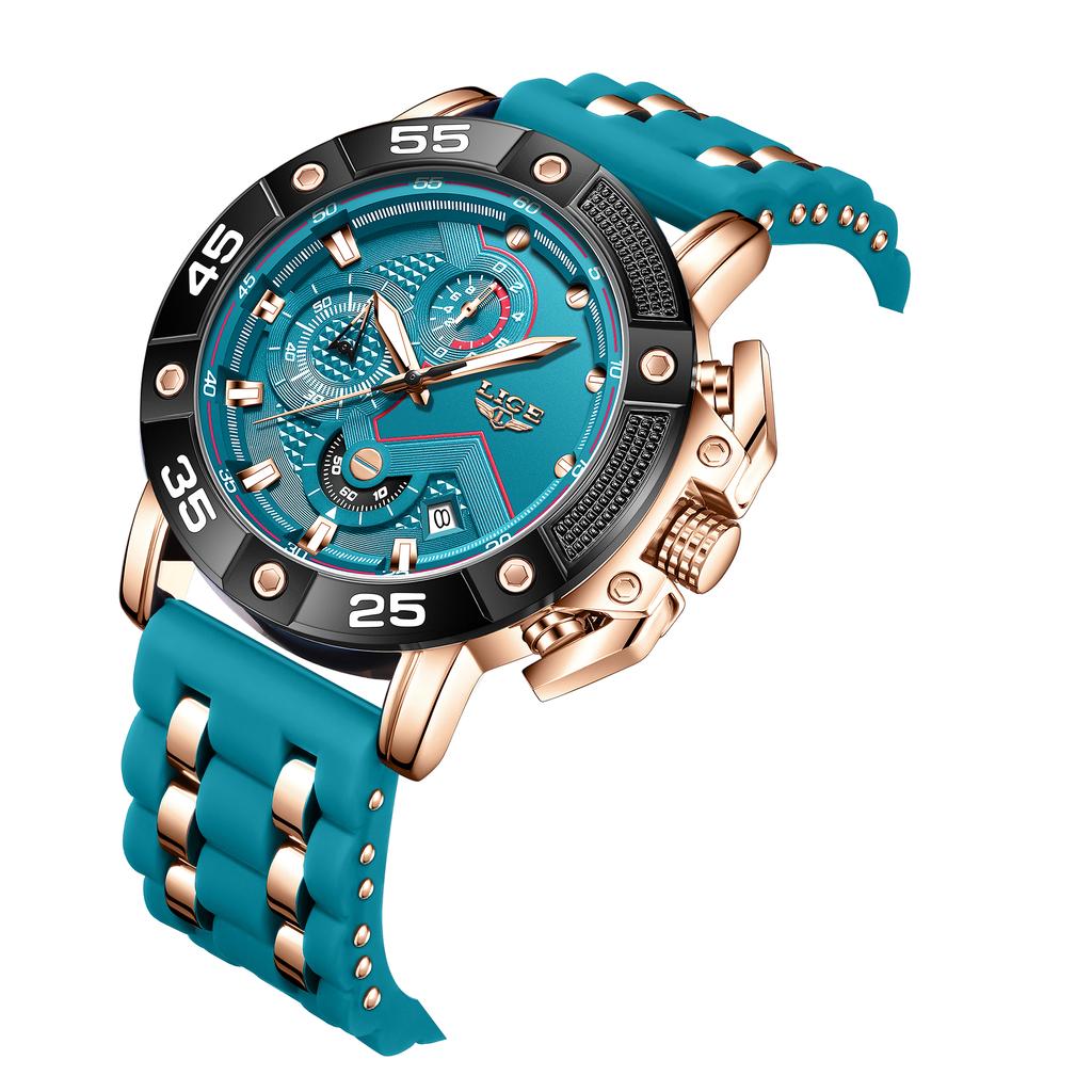LIGE Luxury Men's Watches Business Silicone Quartz Mens Watch Waterproof Luminous Date Watches Male Relogios Masculino