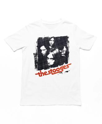 The Stooges Group Shot Mens T Shirt Rock And Roll Music Classic Tee New White