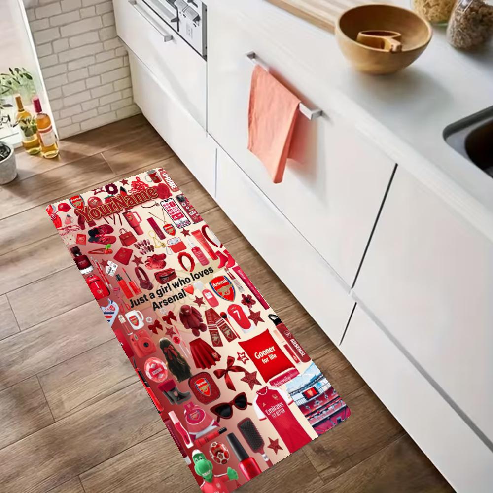 Arsenal Customize Your Name Kitchen Rug Runner Rug Laundry Mat Hallway Entryway The Best Gift Choice