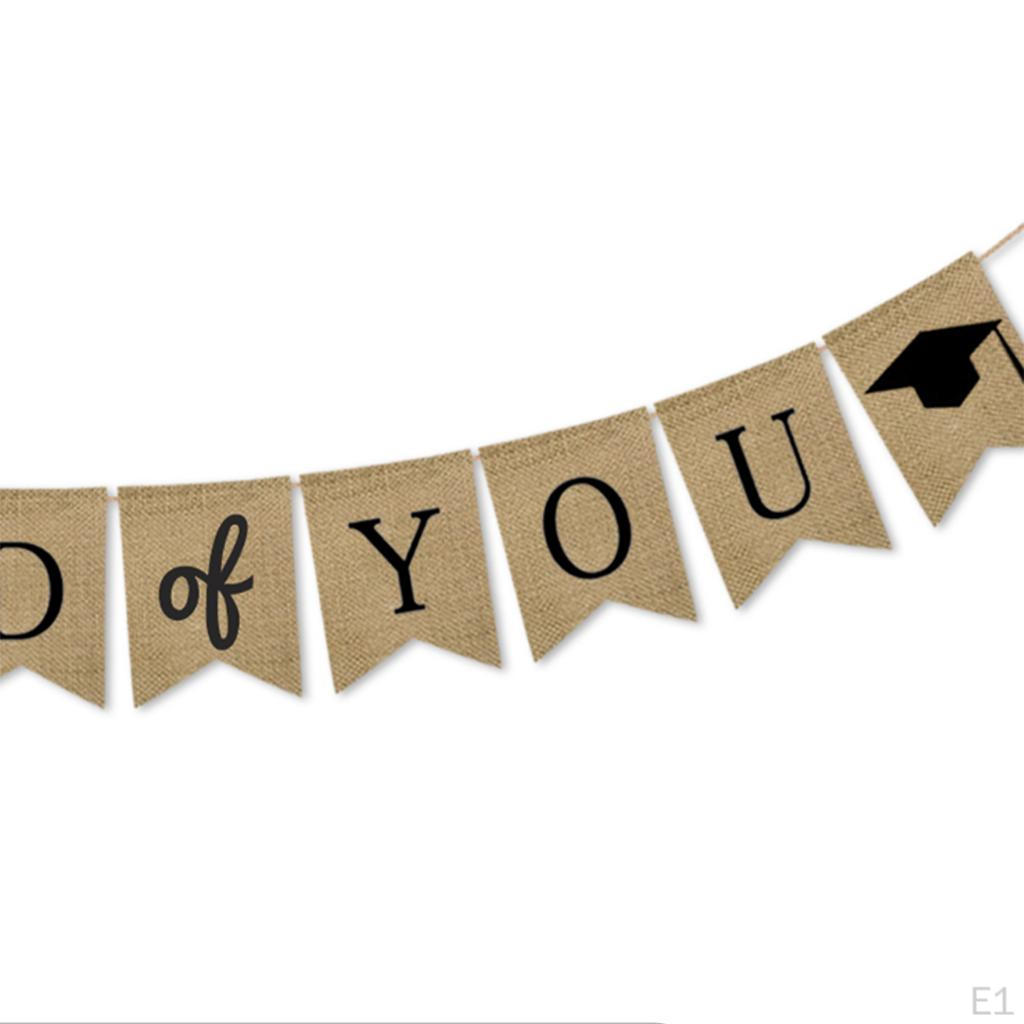 1PC Graduation Party Congrats Linen Banner Sign