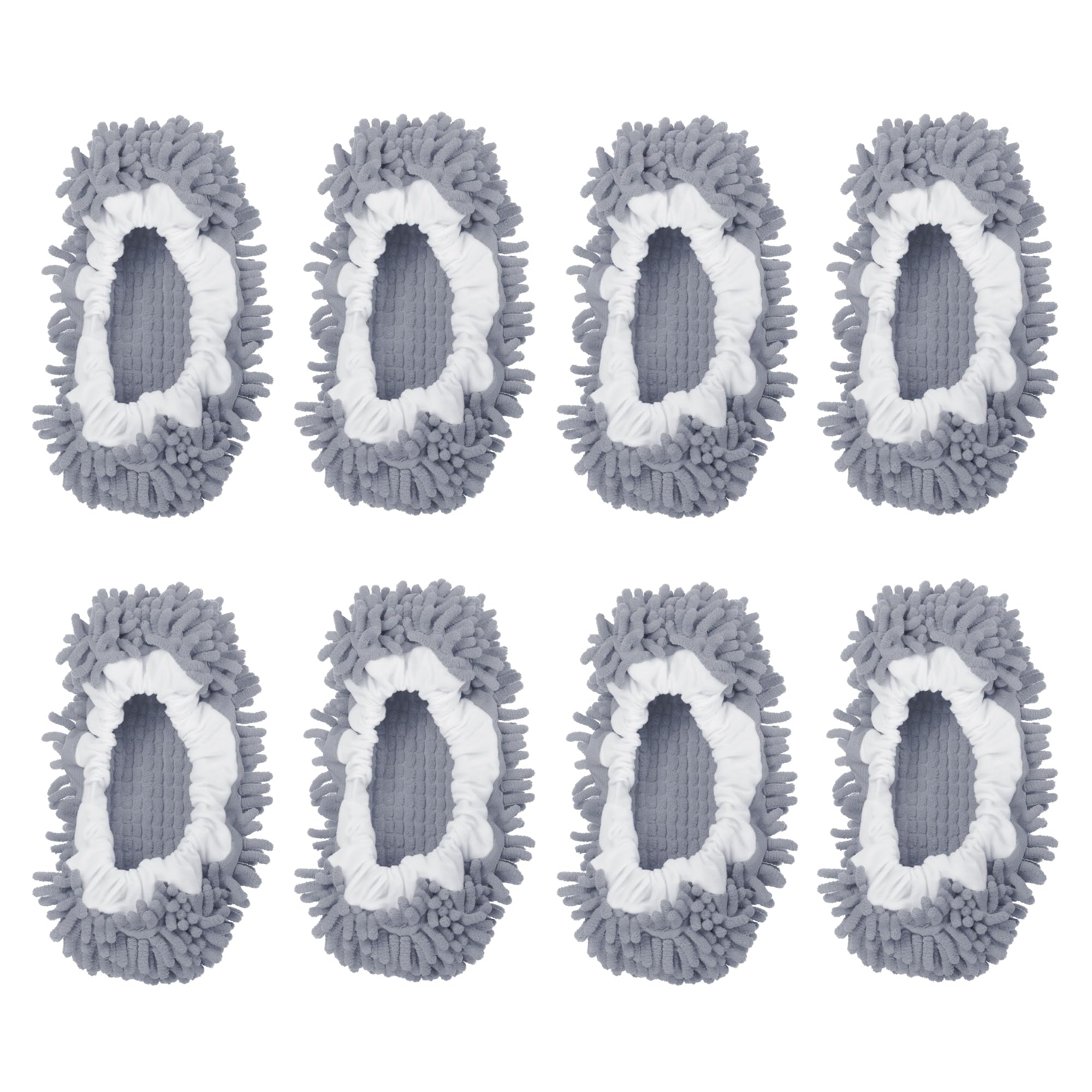 

uxcell Швабра Моющаяся Микрофибра Для Мытья Пола Обувь Шениль Пыльник Носки Инструмент для Дома Упаковка из 8 Тапочки, Чехлы, Уборка, Серый, серый