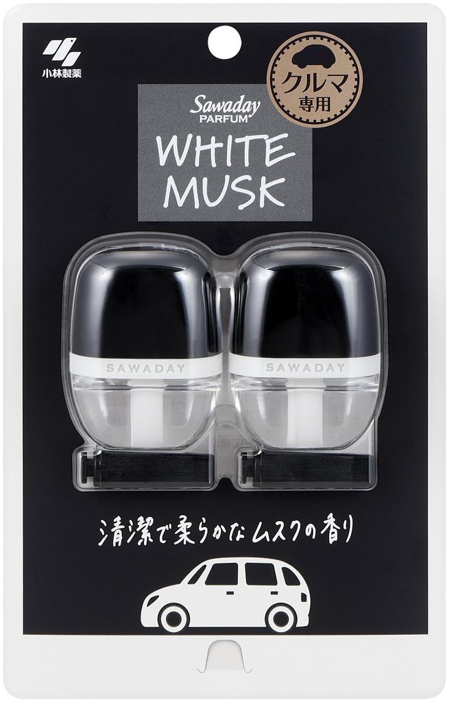 Sawaday Car Perfume White Musk Air 6ml X Freshener, Clip-on Type, 2-Pack